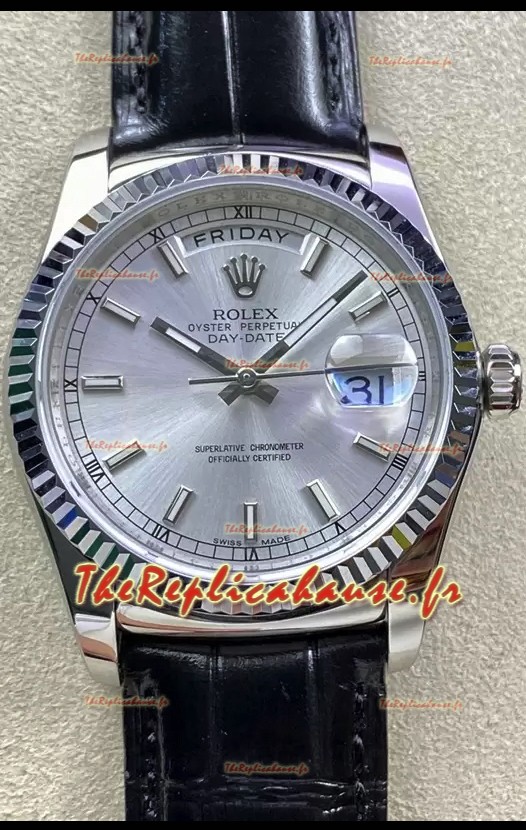 Rolex Day Date 904L Montre boîtier acier cadran acier 36MM - Qualité miroir 1:1 