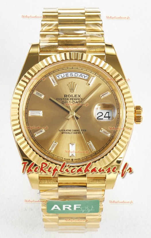Rolex Day Date Super Clone en or jaune 18K 40MM - Cadran or Réplique de montre 1:1 