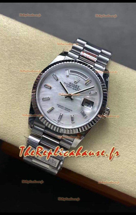 Rolex Day Date Super Clone en acier inoxydable 904L 40MM - Cadran nacre Réplique de montre 1:1 