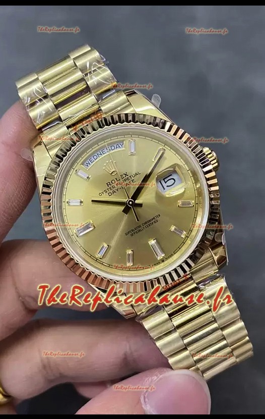 Montre Rolex Day Date Presidential Or Rose 18K 40MM - Cadran Or Qualité Miroir 1:1