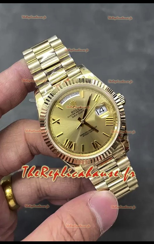 Rolex Day Date Presidential Montre en or rose 18K 40MM - Cadran or Qualité miroir 1:1