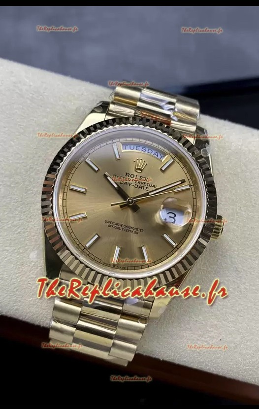 Rolex Day Date Presidential Montre en or rose 18K 40MM - Cadran or Qualité miroir 1:1