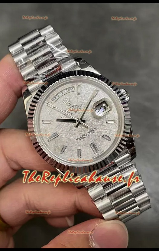 Rolex Day Date Presidential 904L acier 40MM - Cadran gris, Montre de qualité miroir 1:1 