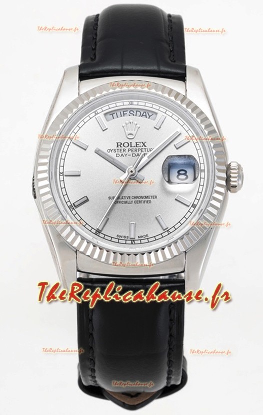 Rolex Day Date Montre boîtier acier 904L cadran acier 36MM - Qualité miroir 1:1