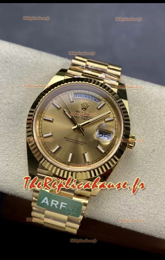 Rolex Day Date Présidentielle Montre en or jaune 18 carats 40 mm - Cadran doré Qualité miroir 1:1