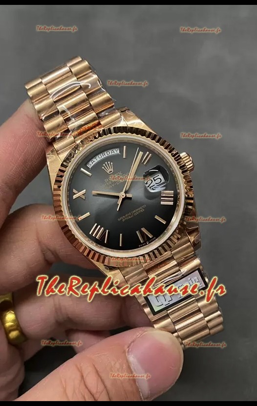 Rolex Day Date Présidentielle Montre en or rose 18 carats 40 mm - Cadran brun Qualité miroir 1:1
