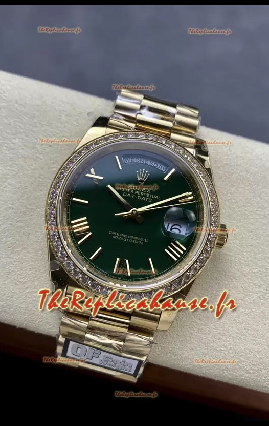 Rolex Day Date Présidentielle Montre en or rose 18 carats 40 mm - Cadran vert olive Qualité miroir 1:1