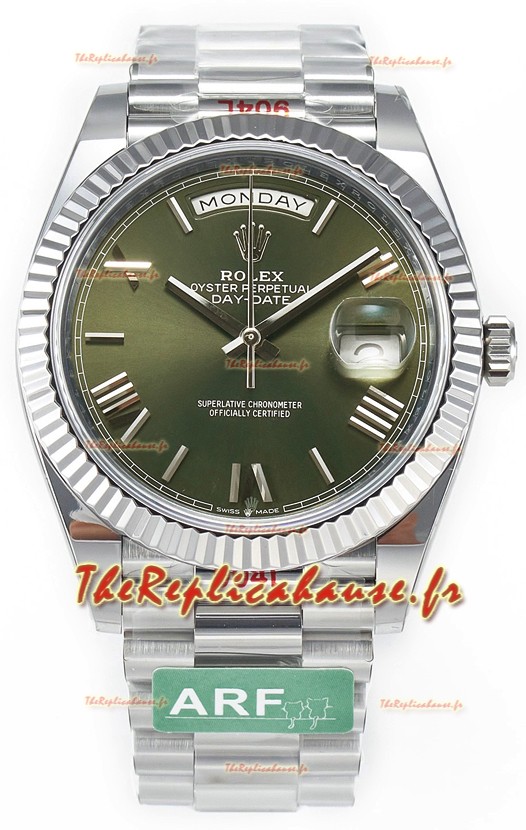 Rolex Day Date Presidential Montre à cadran vert en acier inoxydable 40 mm - Qualité miroir 1:1