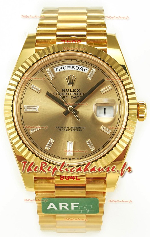 Rolex Day Date Presidential Montre en or jaune 18 carats 40 mm - Cadran or et diamants Qualité miroir 1:1