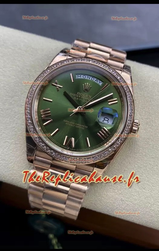 Rolex Day Date Presidential Montre en or rose 18 carats 40MM - Cadran vert olive Miroir 1:1
