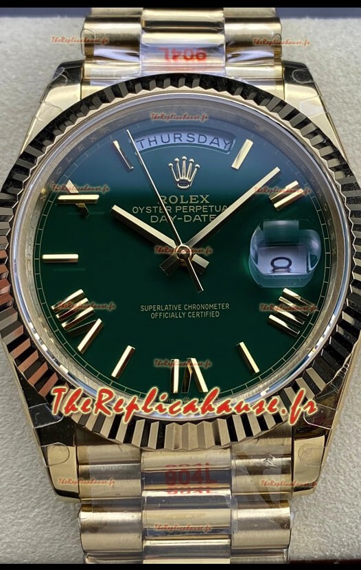 Rolex Day Date Presidential Montre en or rose 18 carats 40 mm - Cadran vert olive Qualité miroir 1:1