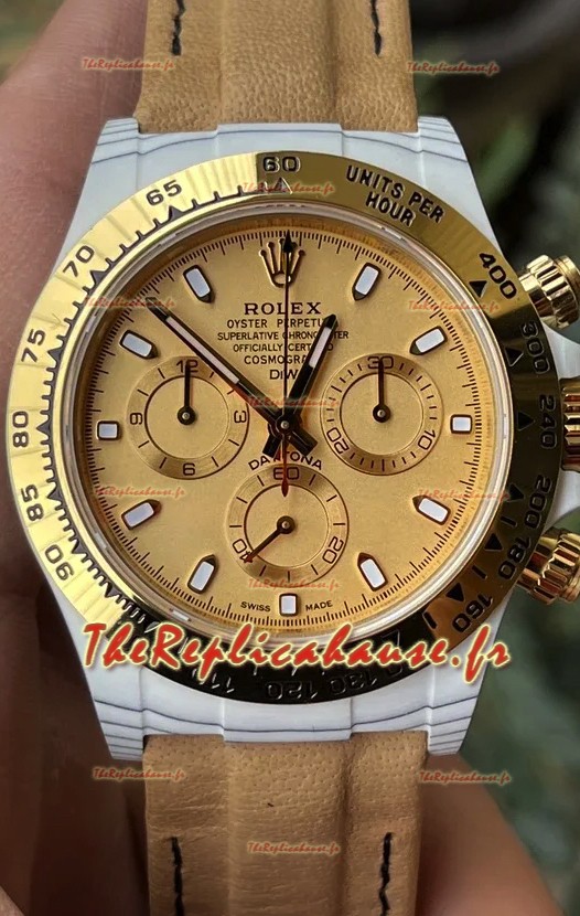 Rolex Cosmograph Daytona DiW Golden Essence Montre en fibre de carbone Mouvement Cal.4130