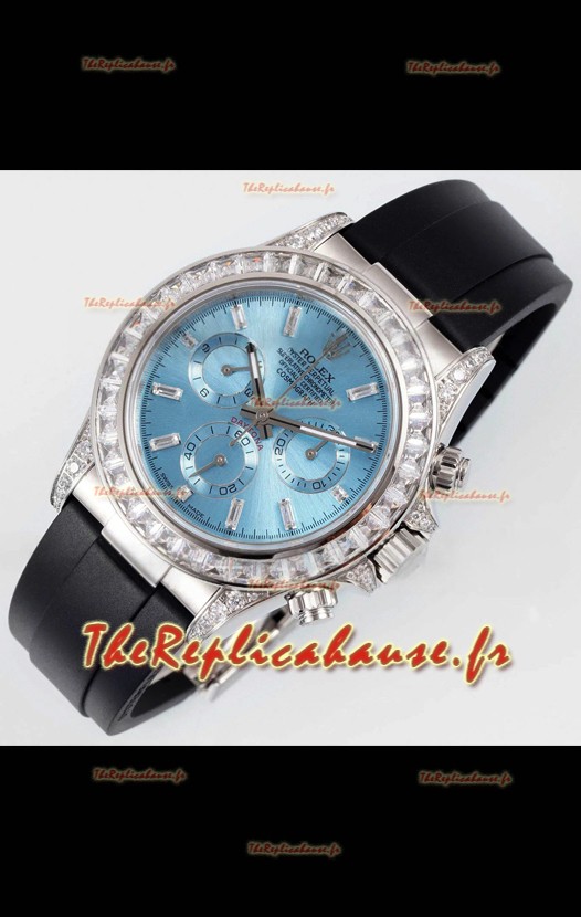 Rolex Daytona Super Clone ICE Cadran bleu Acier inoxydable Mouvement Cal.4131 Réplique Montre 1:1