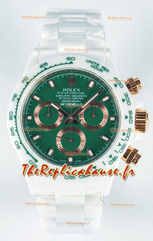 Rolex Daytona AET Remould Cadran vert foncé Montre bracelet céramique avec mouvement Cal.4130