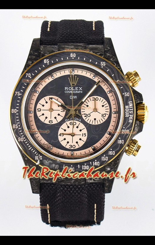 Rolex Daytona Super Clone Edition DiW Montre en fibre de carbone cadran gris - Mouvement Cal.4130