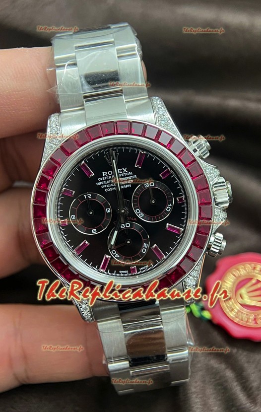 Rolex Daytona Super Clone Or Blanc Boîtier Cadran Marron Mouvement Cal.4131 Montre Lunette Saphirs Personnalisée