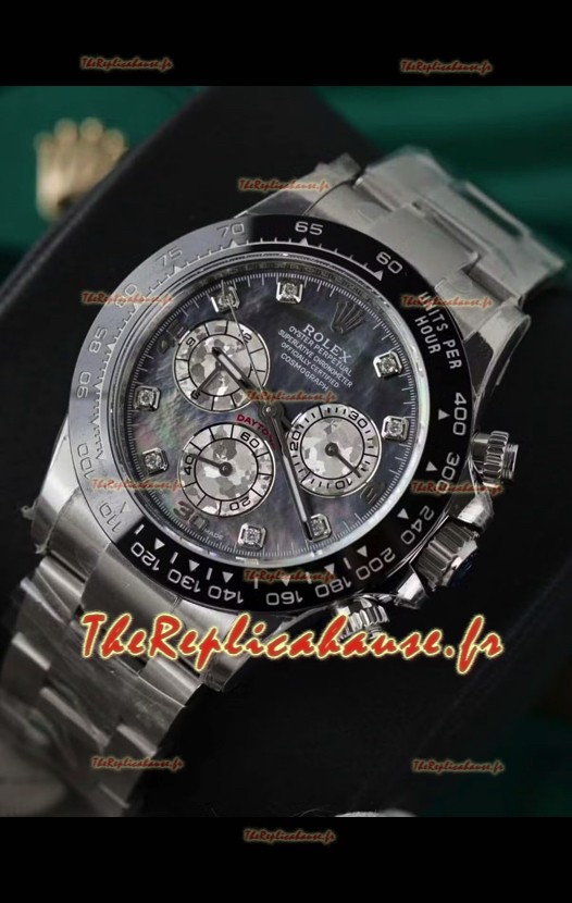 Rolex Daytona Super Clone Or Blanc Boîtier Cadran Perle Mouvement Cal.4131 Montre Lunette Céramique