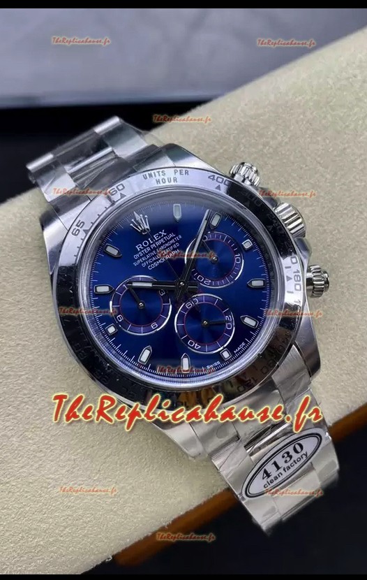 Rolex Cosmograph Daytona M116509 Mouvement original Cal.4130 - Montre en acier 904L avec cadran bleu