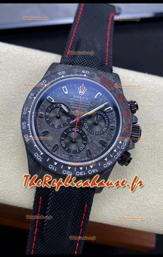 Rolex Daytona DiW All Black Carbon Edition Watch - Montre à boîtier en carbone forgé, Réplique Miroir 1:1