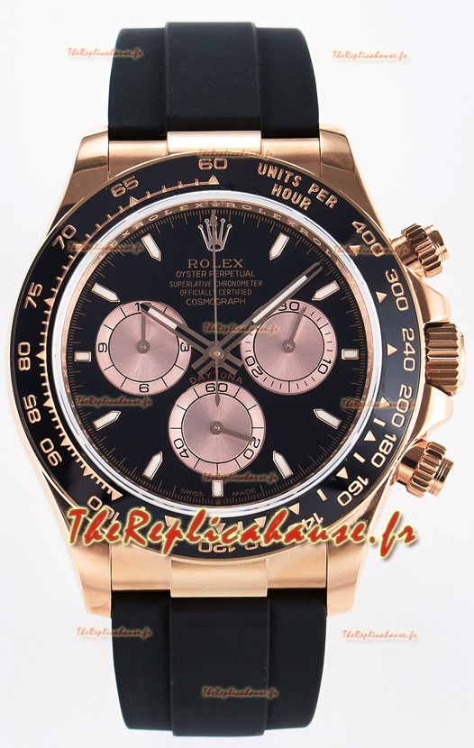 Rolex Cosmograph Daytona M126515 Or rose Cadran noir Montre Mouvement original Cal.4131 