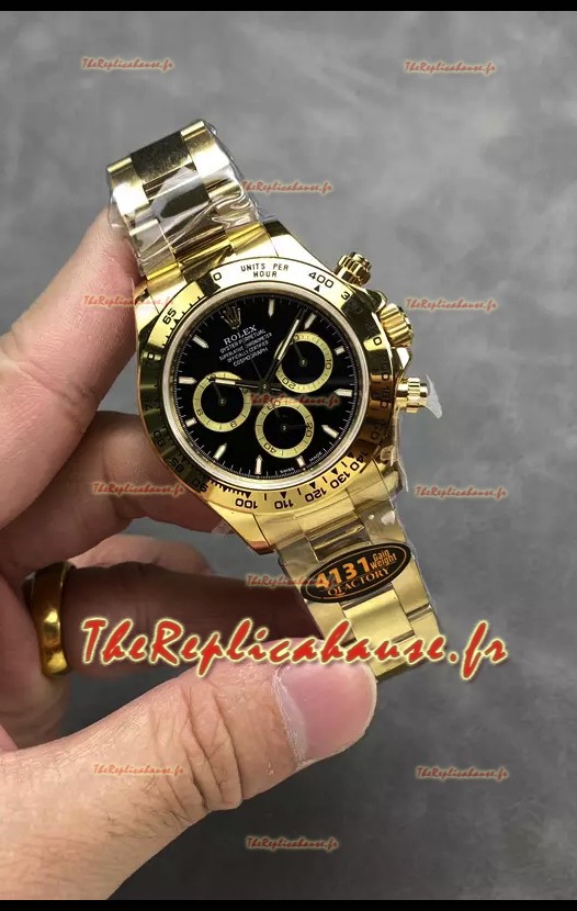 Rolex Cosmograph Daytona M126518 Boîtier or jaune et cadran noir Mouvement original Cal.4131