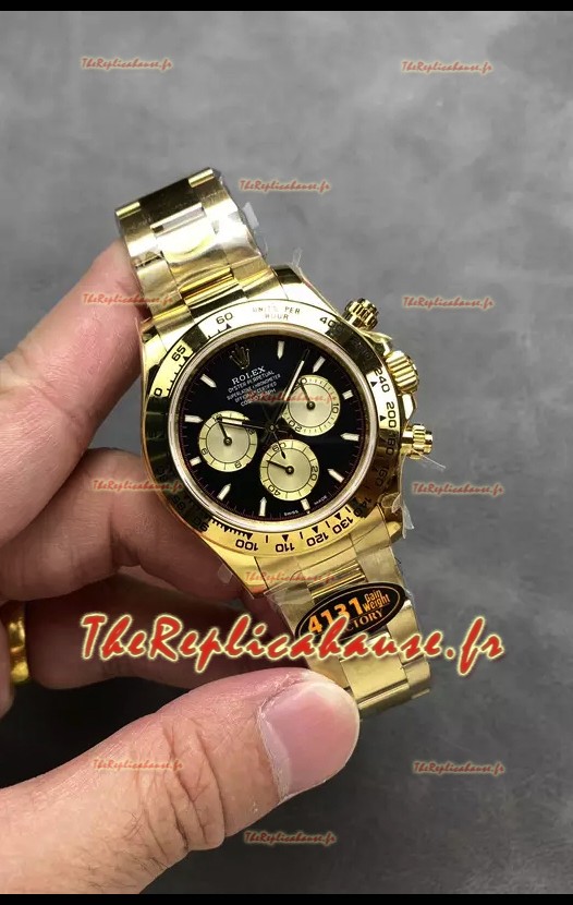 Rolex Cosmograph Daytona M126508 Boîtier or jaune et cadran noir Mouvement original Cal.4131