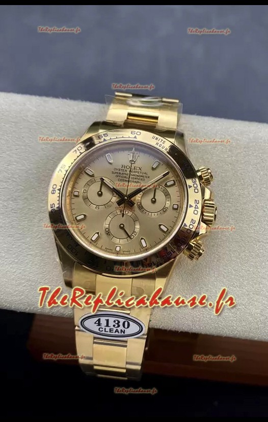 Rolex Cosmograph Daytona 116508 Mouvement original Cal.4130 en or jaune - Montre Ultimate 904L en acier amélioré
