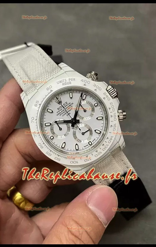 Rolex Cosmograph Daytona DiW Edition Montre en fibre de carbone blanche - Mouvement Cal.4130 