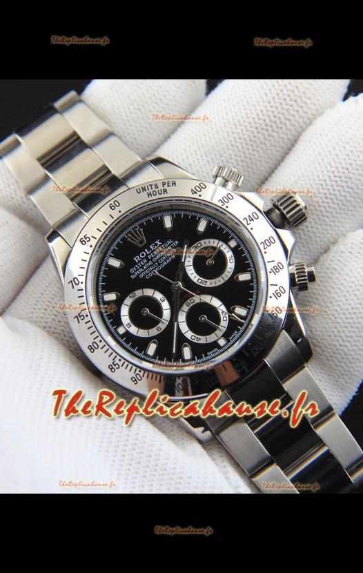 Réplique de montre Rolex Daytona à mouvement japonais et cadran noir