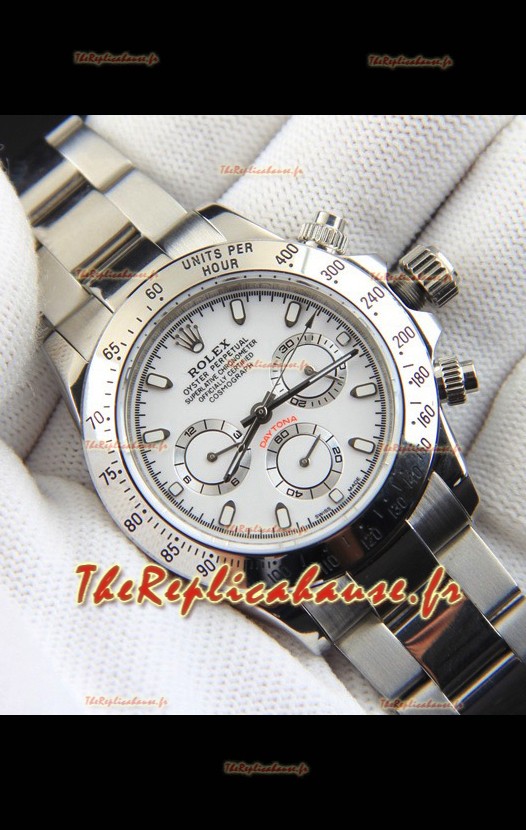Réplique de montre Rolex Daytona à mouvement japonais et cadran blanc