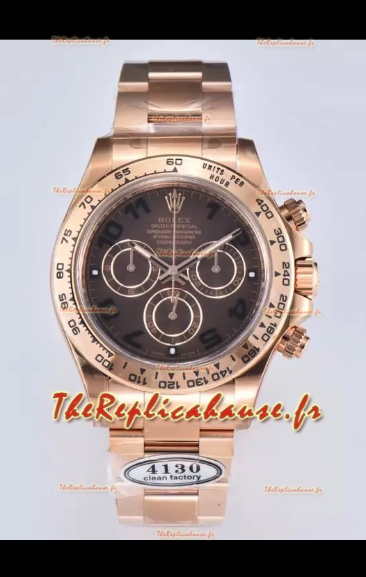 Montre Rolex Cosmograph Daytona M116505-0011 Or Rose Mouvement original Cal.4130 - Acier 904L Traduit avec www.DeepL.com/Translator (version gratuite)