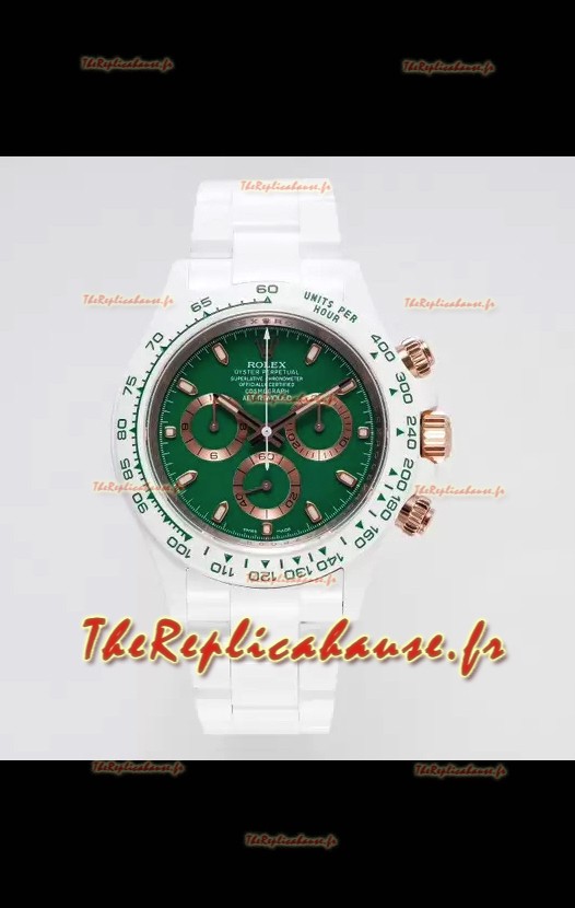 Rolex Daytona AET Montre-bracelet entièrement en céramique avec cadran vert et mouvement Cal.4130
