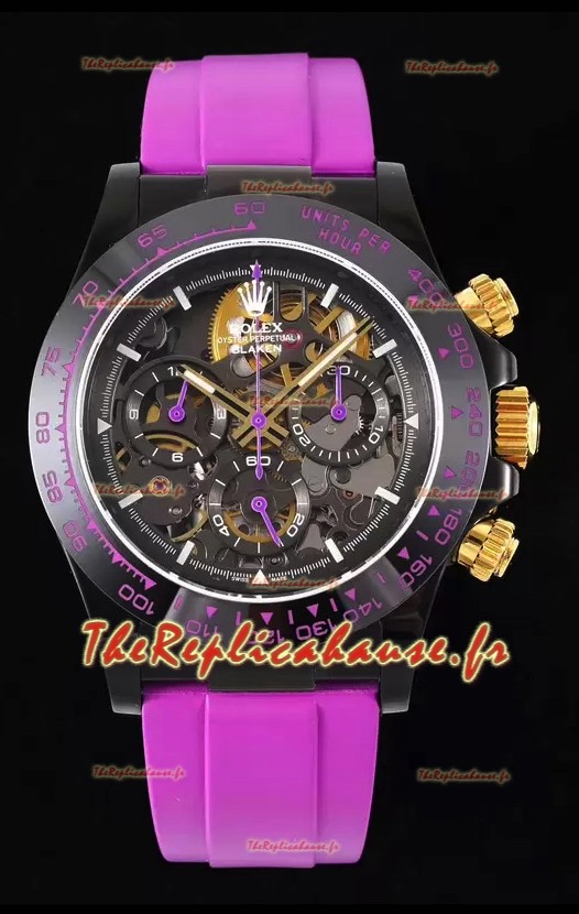 Rolex Daytona Blaken Rose Réplique Suisse 1:1 Cadran Squelette Mouvement Cal.4130