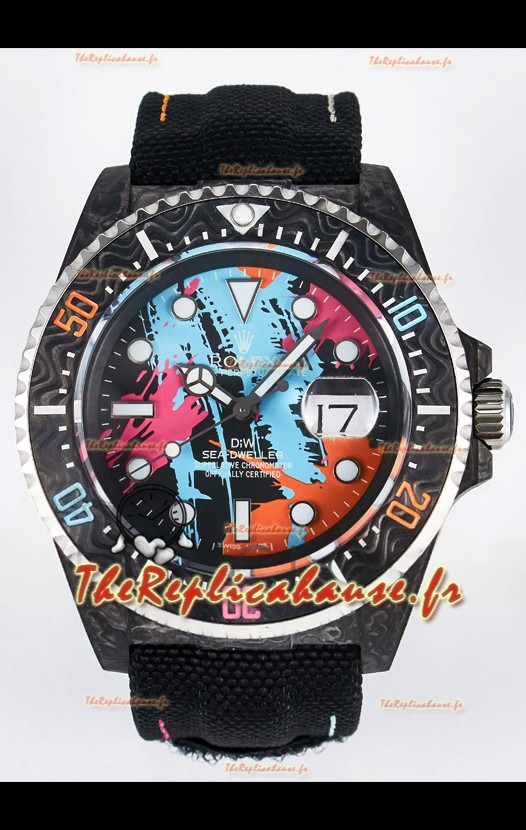 Rolex GMT Masters II Super Clone DiW Edition Réplique montre Suisse Boîtier Carbone Léger 