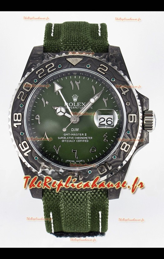 Rolex GMT Masters II Super Clone DiW Edition Réplique montre Suisse Boîtier Carbone Léger 