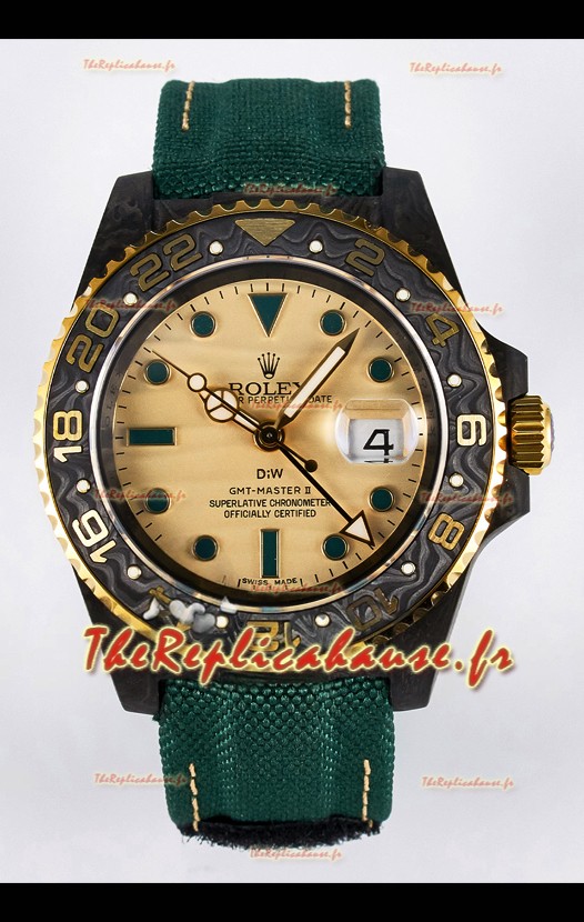 Rolex GMT Masters II Super Clone DiW Edition Réplique montre Suisse Boîtier Carbone Léger 