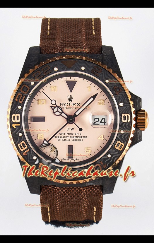Rolex GMT Masters II Super Clone DiW Edition Réplique Montre suisse Boîtier Carbone Léger 