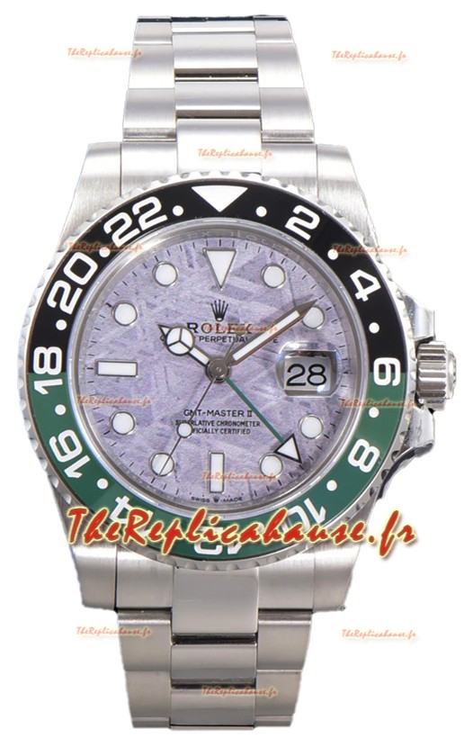 Rolex GMT Masters II 126720 Cal.3285 Cadran Météorite Rose 904L Acier sur Bracelet huitre Réplique Suisse