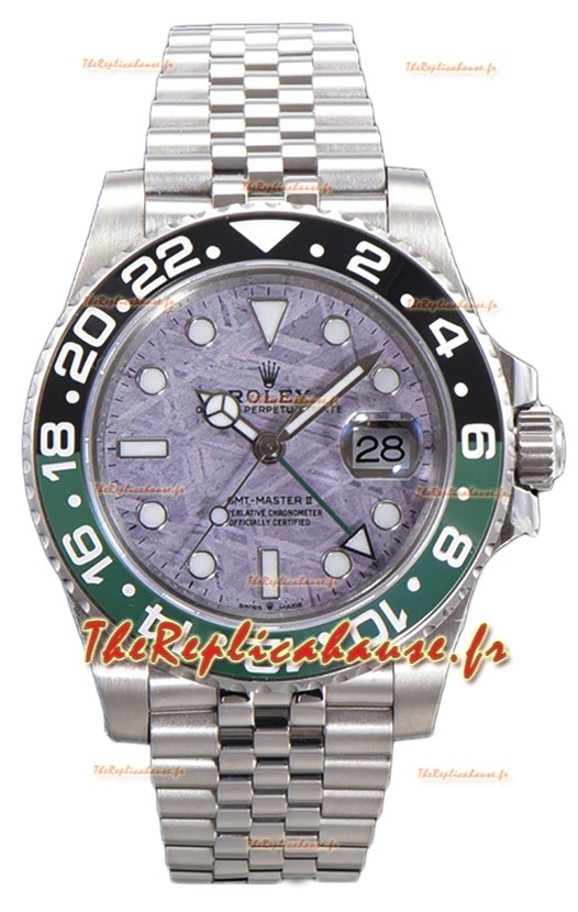 Rolex GMT Masters II 126720 Cal.3285 Cadran Météorite Rose 904L Acier sur Bracelet Jubilé Réplique Suisse