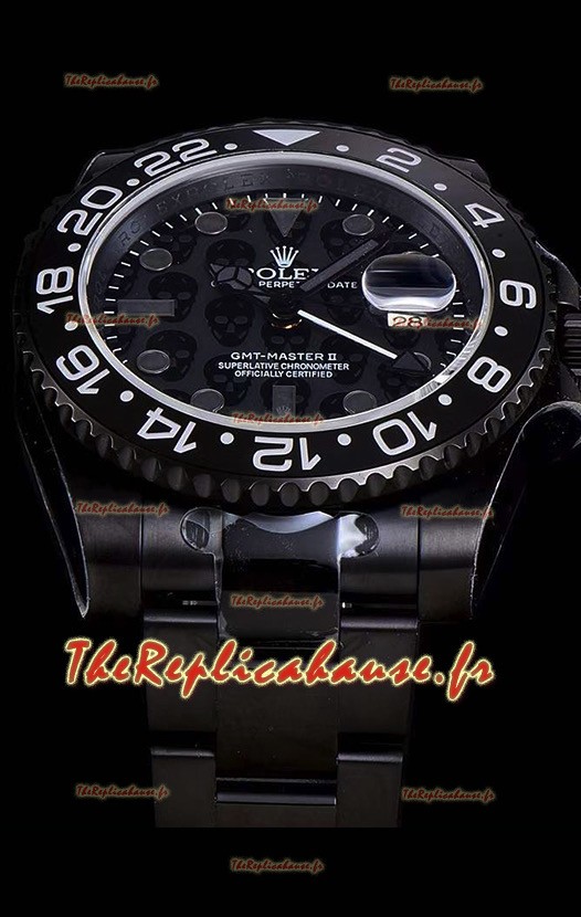 Montre Rolex GMT Suisse "Titan Revenge" Réplique Suisse toute noire Mouvement ETA 3186 
