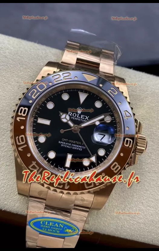Rolex GMT Masters II M126715CHNR Montre réplique 1:1 Or Everose Suisse - Acier 904L