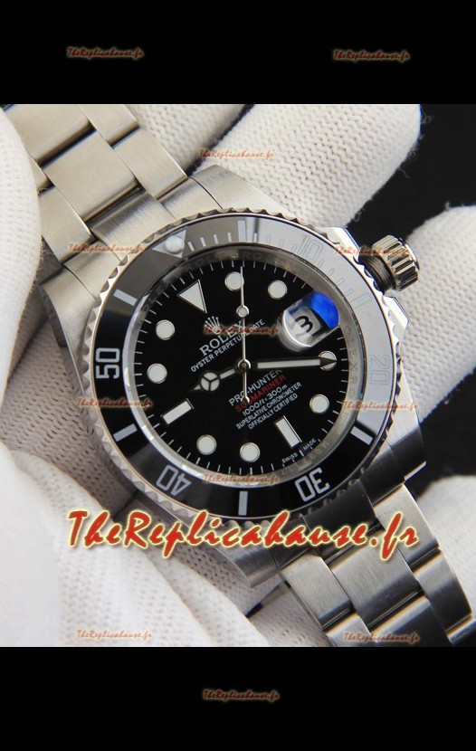 Réplique japonaise de la montre Rolex Submariner Pro-Hunter en acier inoxydable