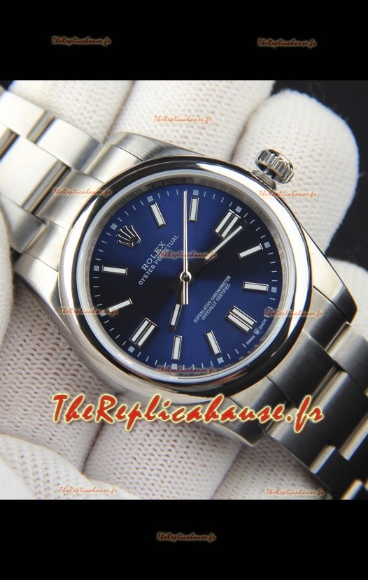 Réplique de montre Rolex Oyster Perpetual à mouvement japonais 36 mm - Cadran bleu