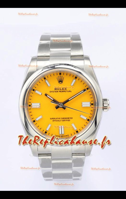Rolex Oyster Perpetual REF#126000 36MM Mouvement Suisse Réplique Suisse Cadran Jaune Acier 904L Miroir 1:1 