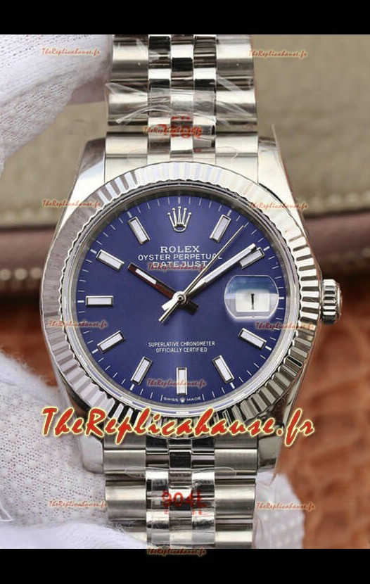 Montre Rolex Datejust 36MM Mouvement ETA-3135 Réplique Suisse en acier 904L avec cadran blanc romain 
