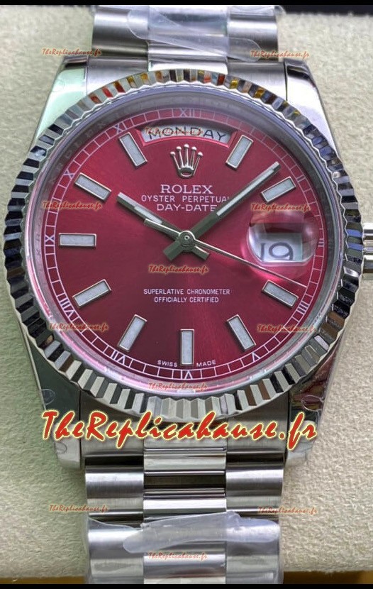 Montre Rolex Day Date Présidentielle 904L Acier 36MM - Cadran Marron 1:1 Qualité Miroir
