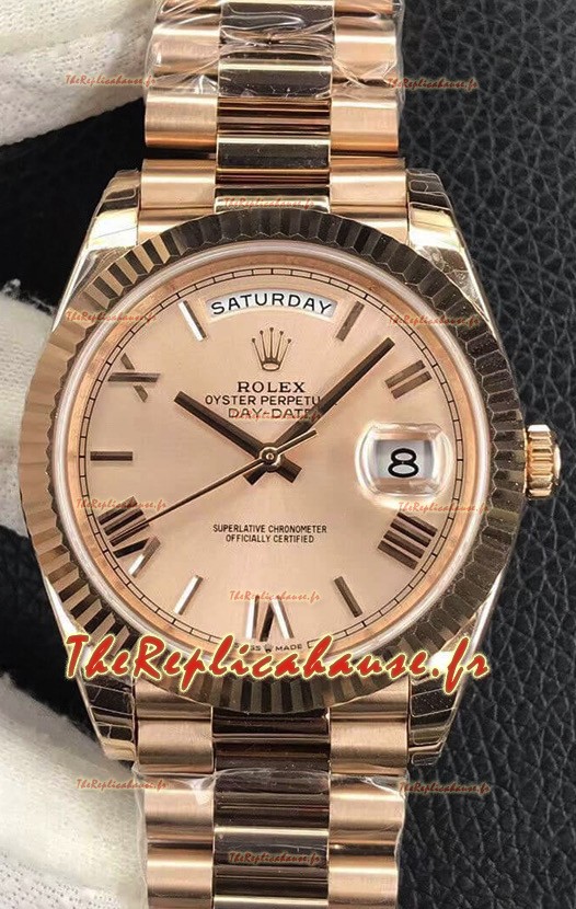 Montre Rolex Day Date Présidentielle 904L Acier Or Rose 40MM - Cadran Or Rose 1:1 Montre de qualité miroir