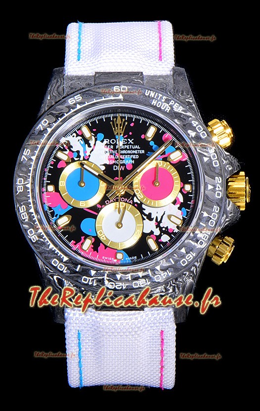 Rolex Daytona DiW Motley Lady Unique Boîtier Carbone Forgé Réplique Suisse