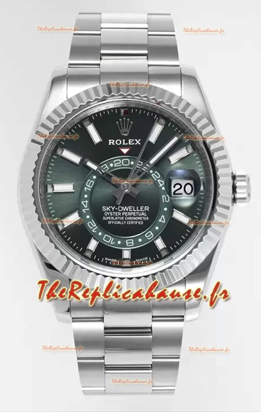 Rolex Sky-Dweller REF #m336934 Montre à cadran vert avec boîtier en acier 904L - Super Clone Watch