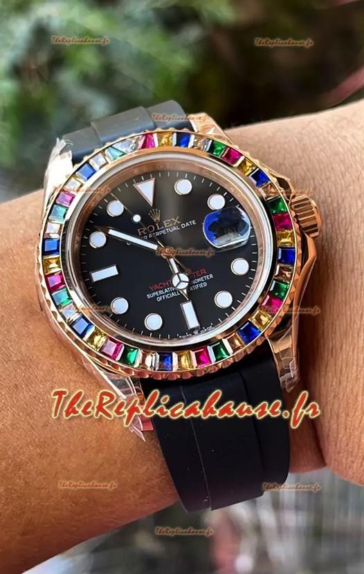 Rolex Yachtmaster 116695 Everose Gold Diamonds Cal.3235 Montre suisse 1:1 Ultimate en acier 904L